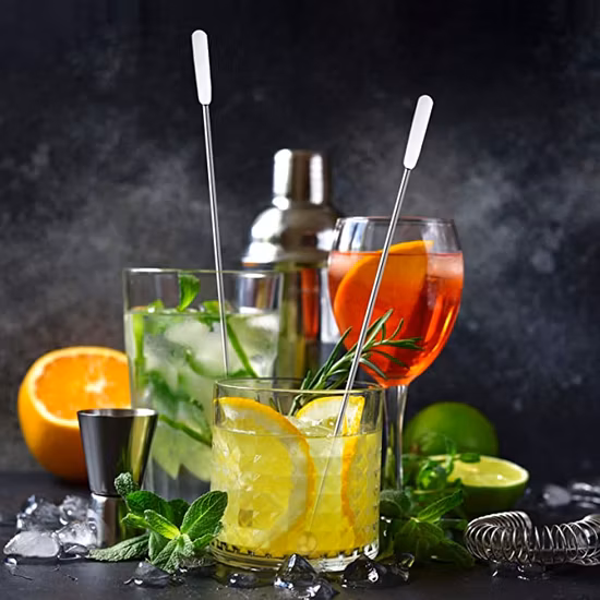 Reusable Beverage Swizzle Stick for Bar Party Home Cocktail Paddle Drink Stirrers, Stainless Steel Coffee Stirrers