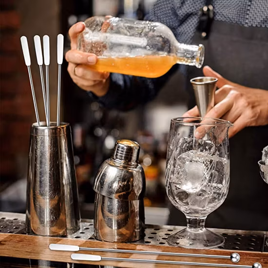 Bâton de boisson réutilisable, agitateur de boissons, agitateur de boissons, pour Bar, fête, maison, pagaie de Cocktail, agitateur de café en acier inoxydable